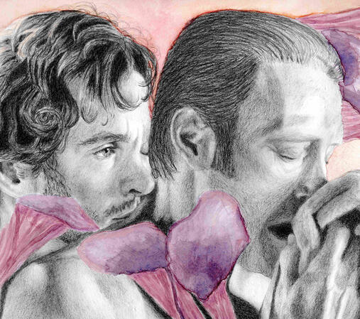 $150 - two characters, medium-complexity watercolor additions, simple background
