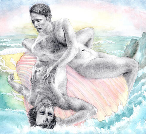 $175 - two characters, high-complexity watercolor background